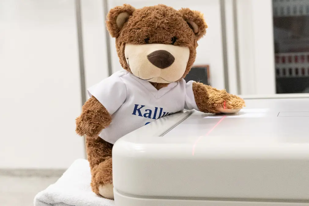 Kallus står stille og tar røntgen