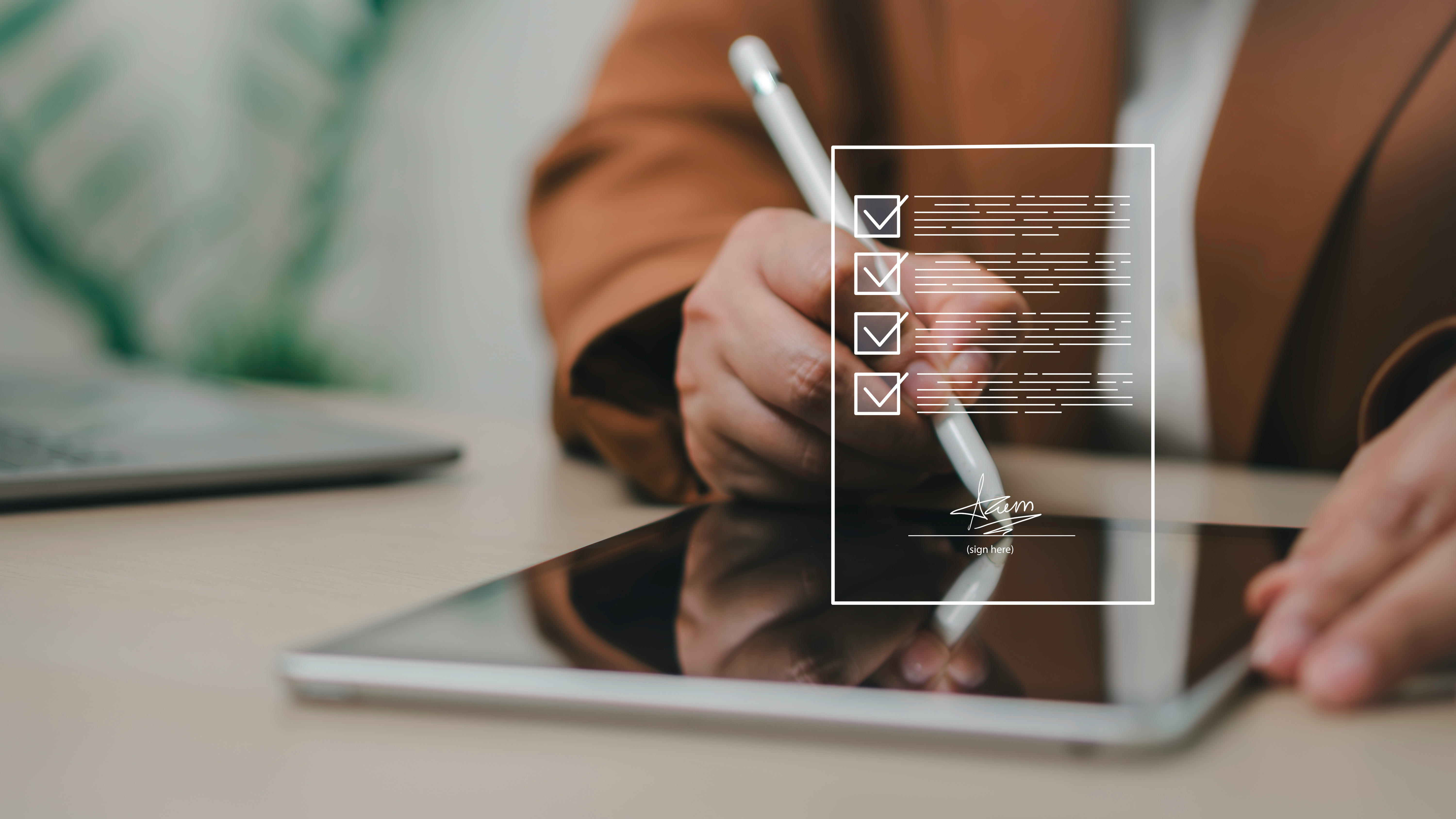 Illustrasjon: Person som skriver på et nettbrett