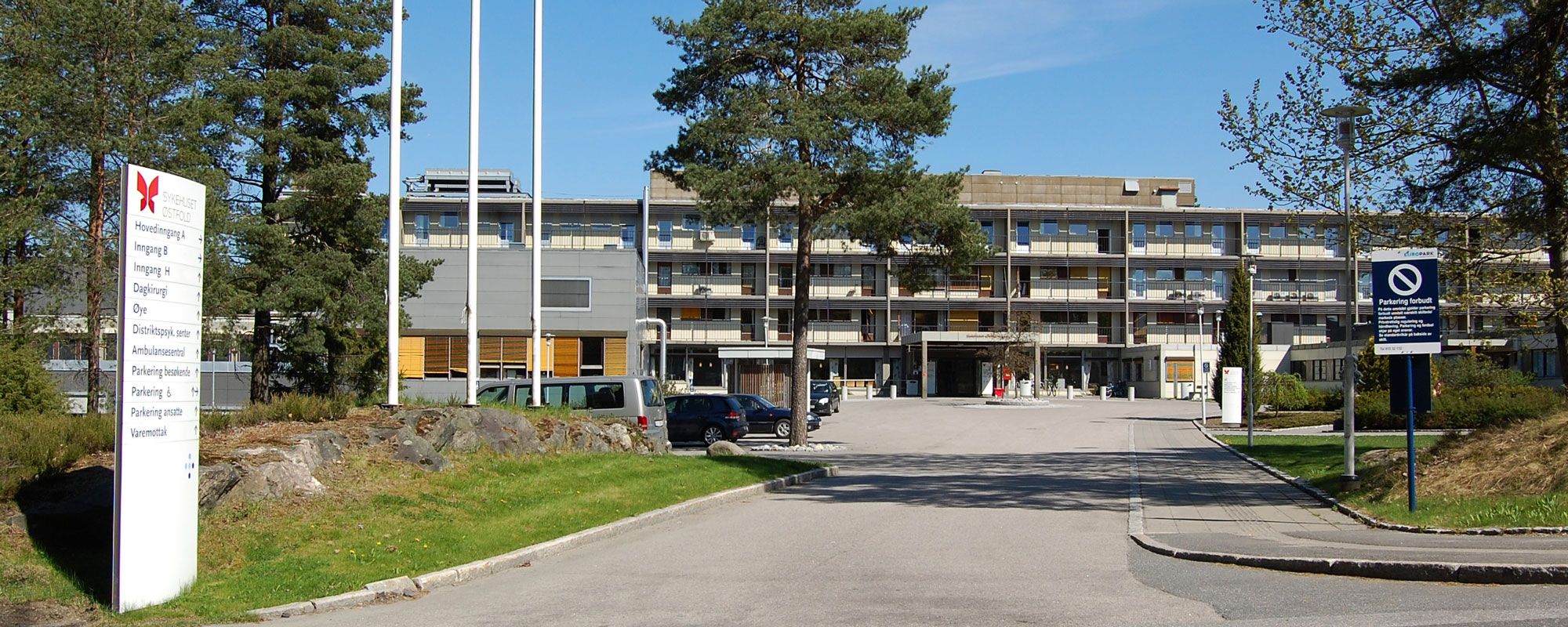 Kart over innganger og parkering Moss