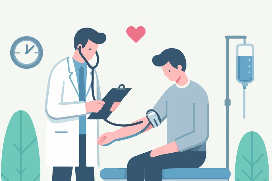 Illustrasjon pasient undersøkes