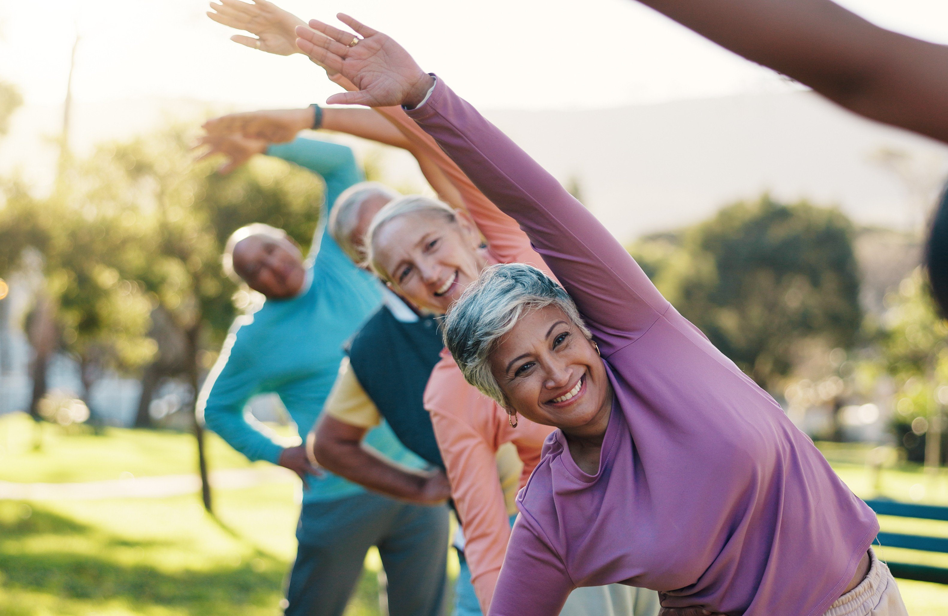 Treningsgruppe i parken