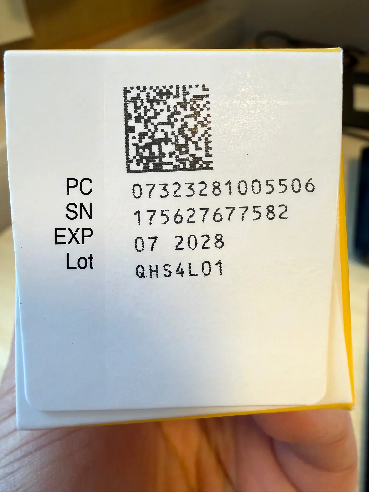 QR-kode på darzalex-pakning