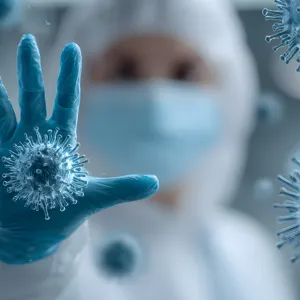 Illustrasjon: en person i beskyttelsesustyr