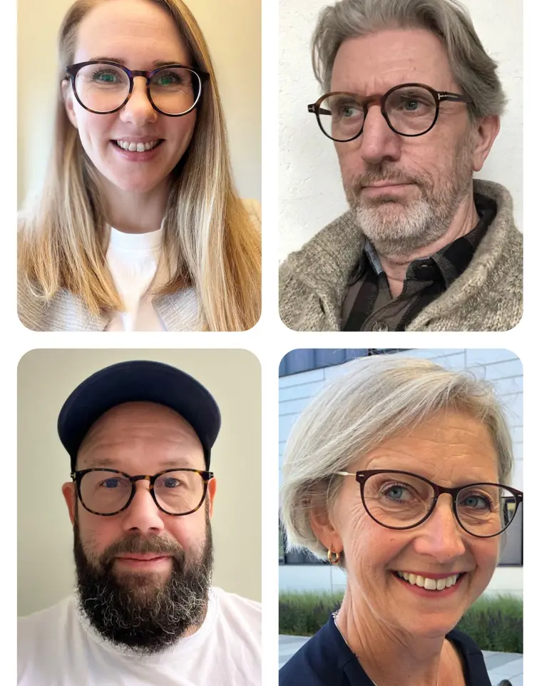 En collage av mennesker