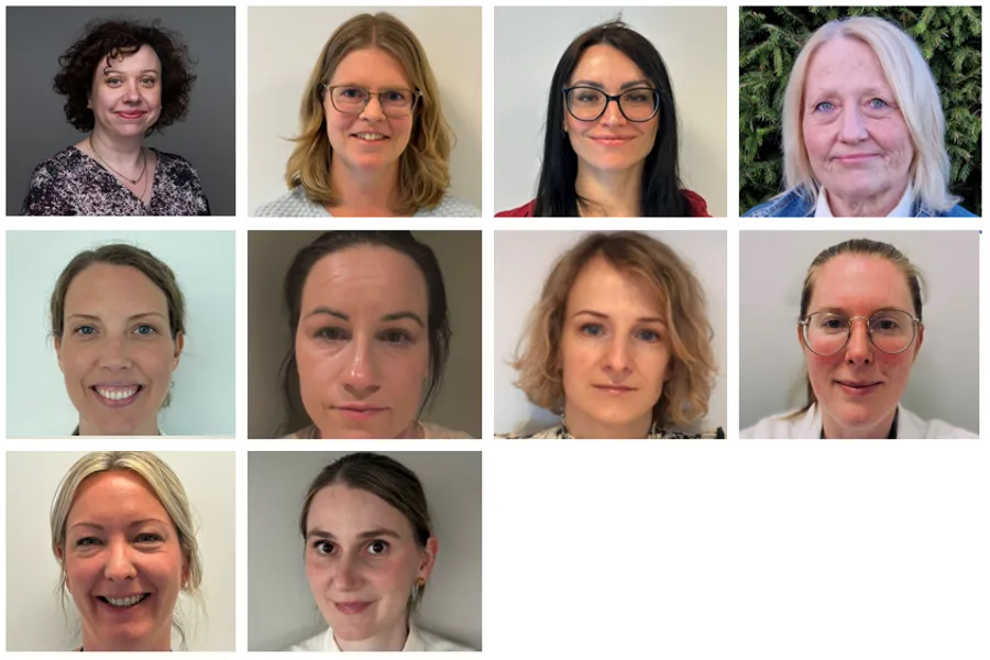 En collage av en person