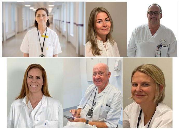 A collage of people in white