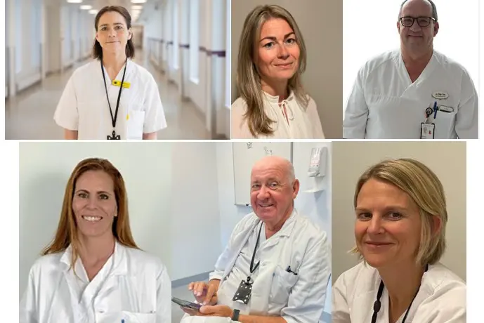 A collage of people in white