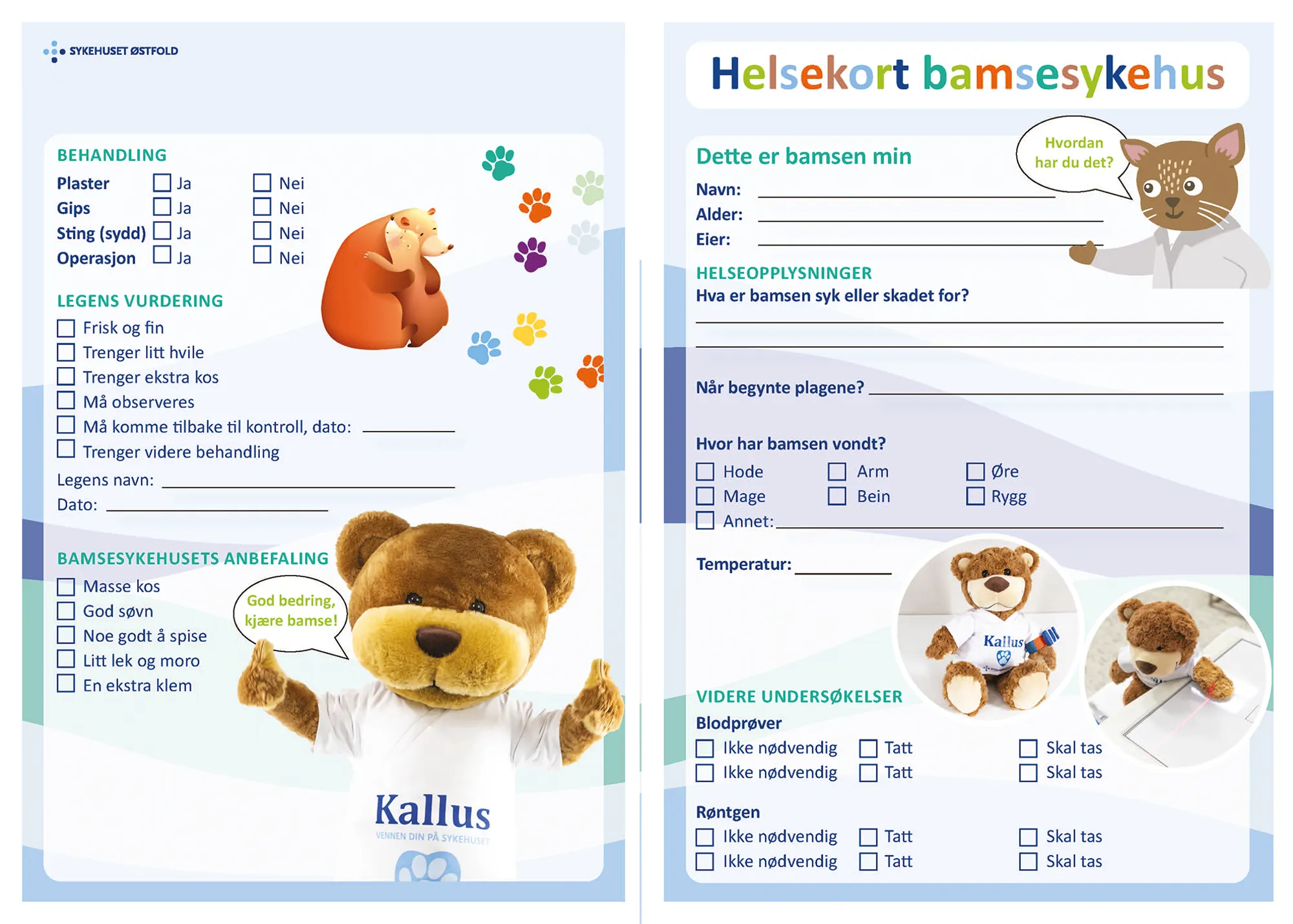 Helsekort som ble delt ut til barna