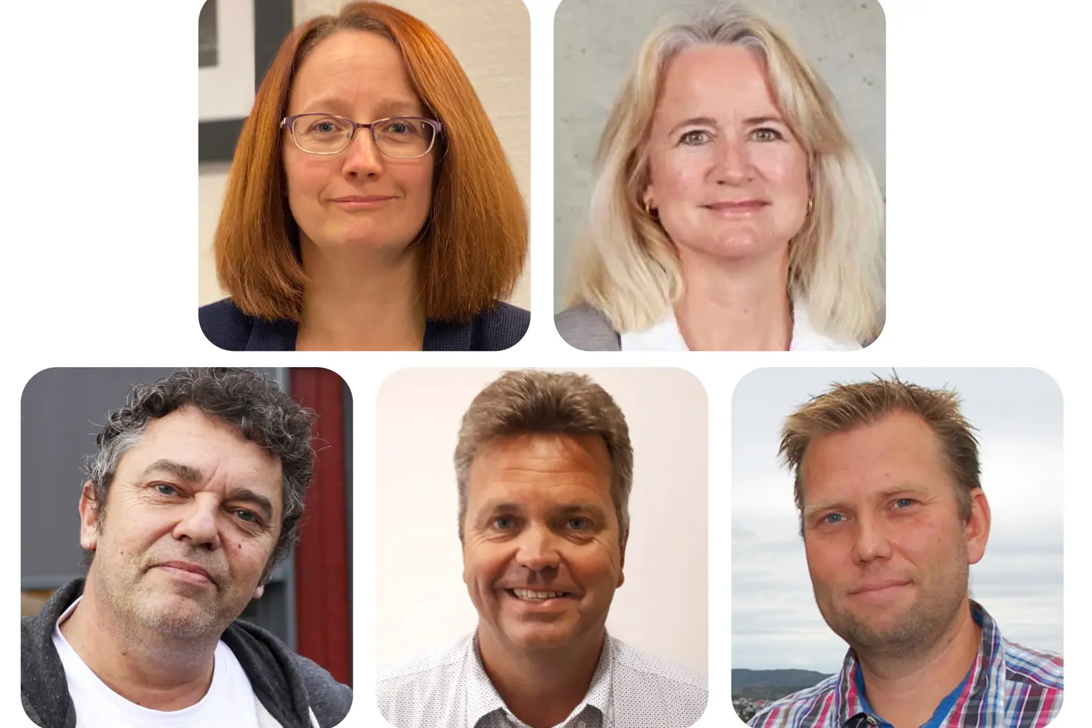 Øverst, fra venstre: Karianne Jenseg Bergman og Ragnhild Tranøy Nederst, fra venstre: Trond Henriksen, Per Vidar Nielsen og Christian Lunde-Hanssen