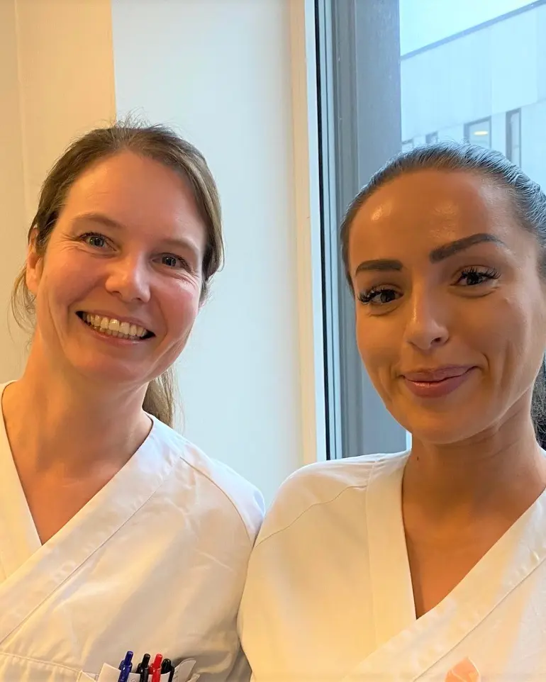 Ortoped Anette Bekken og sykepleier Kaltrina Zekaj som går visitt