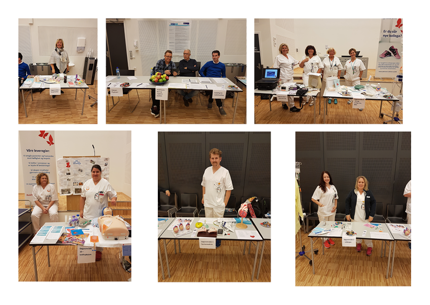 Ulike seksjoner på stand