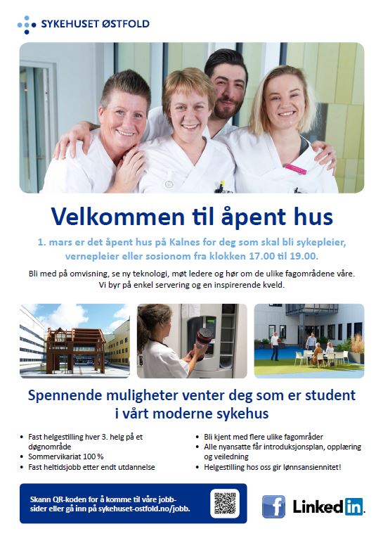Plakat velkommen til åpent hus