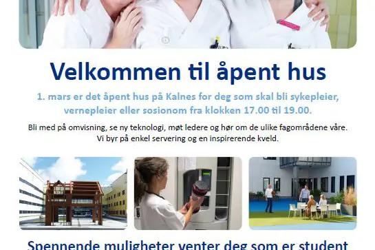 Plakat velkommen til åpent hus