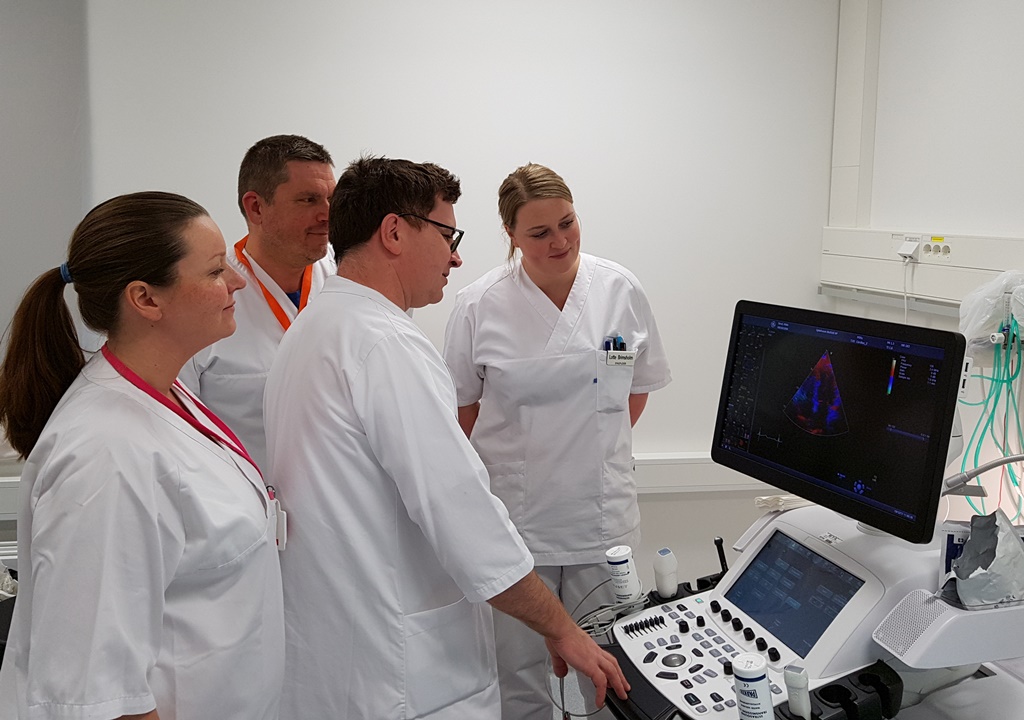 Medarbeidere studerer bilder