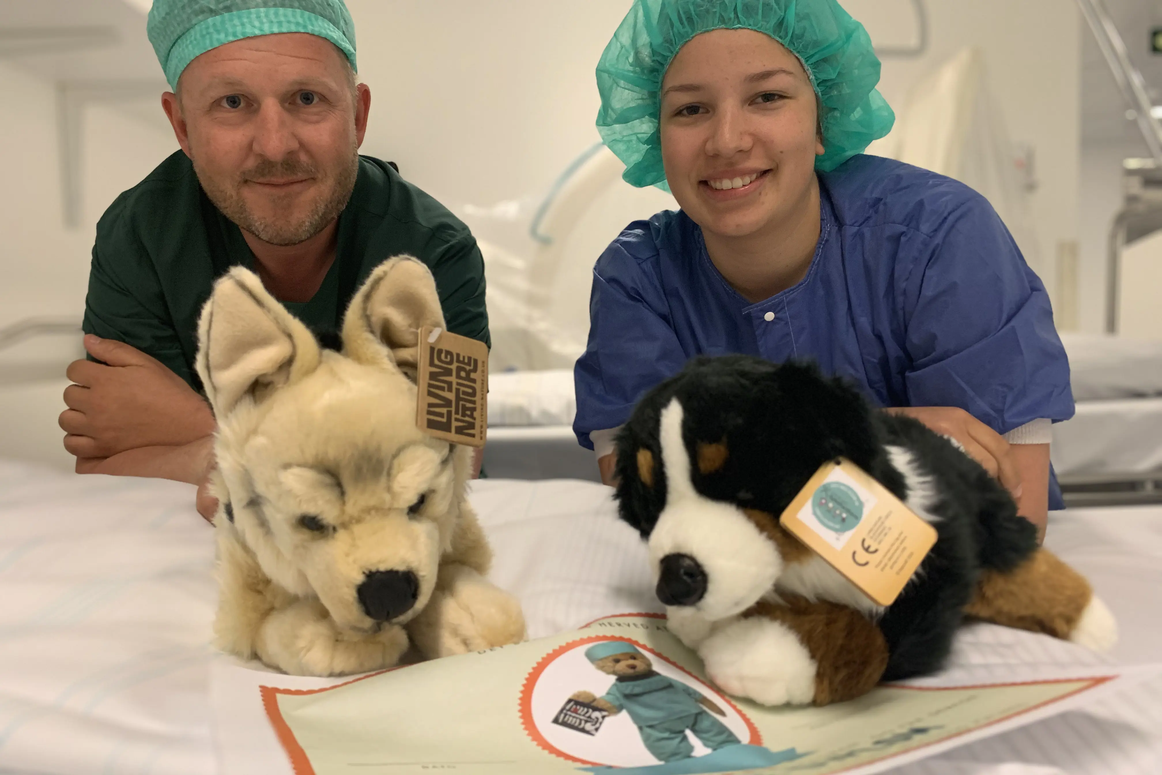 Kosedyr på operasjonsavdelingen på Kalnes.