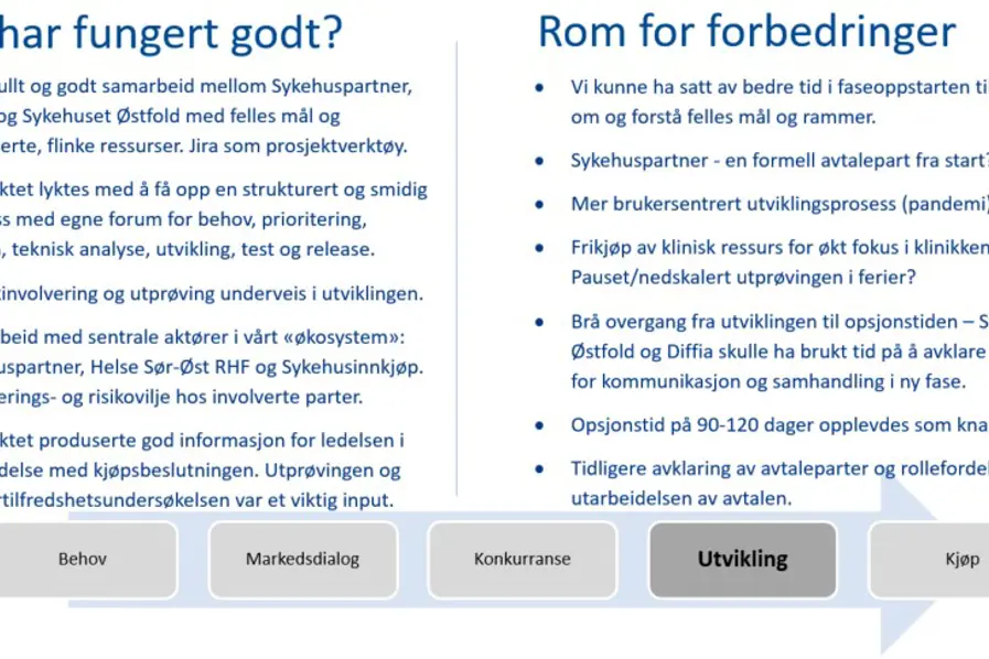Hva har fungert og erfaringer