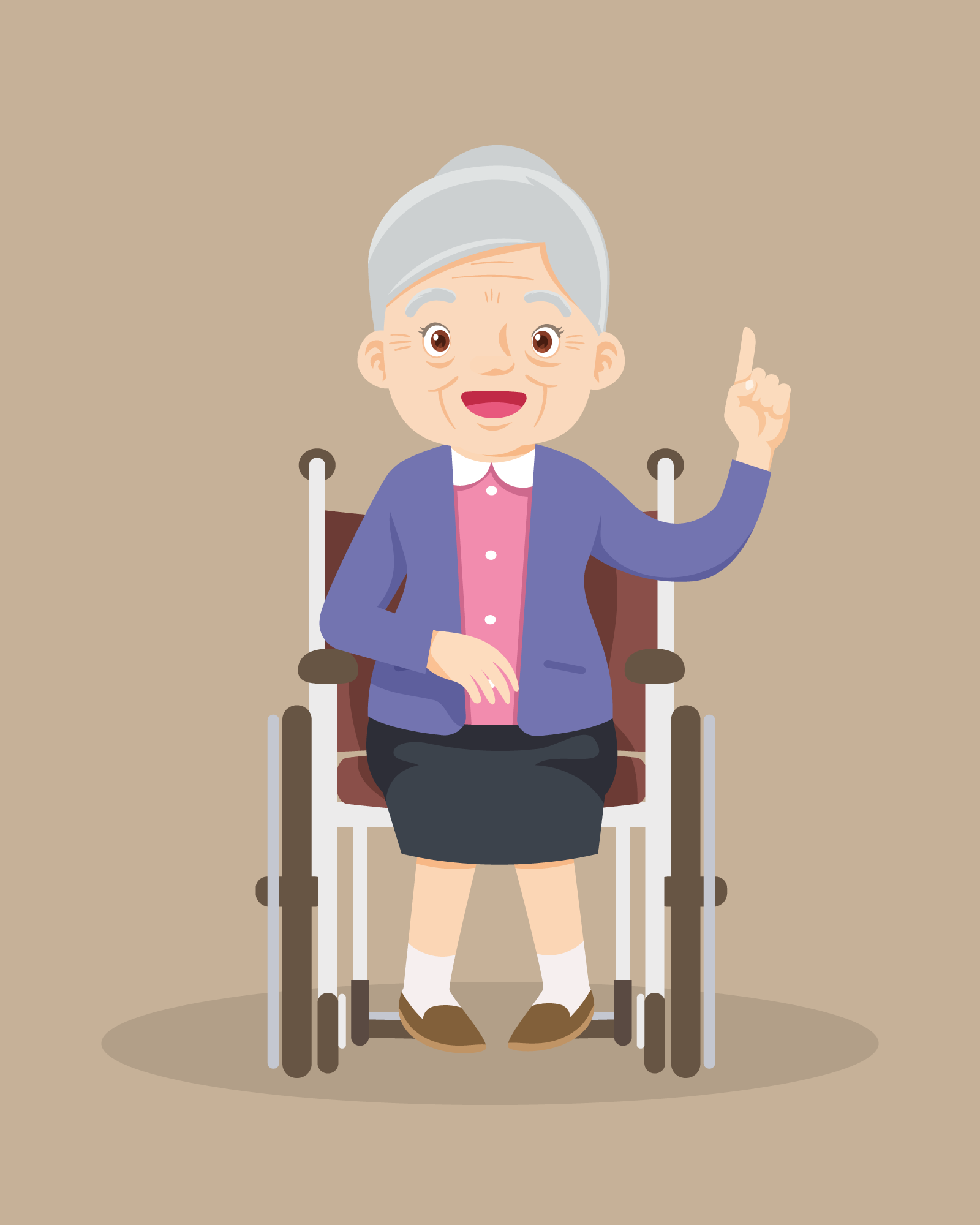 En person som sitter i en stol