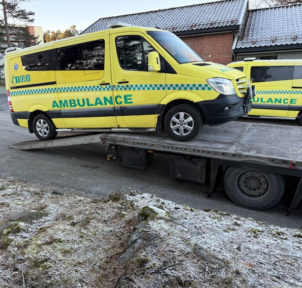 En ambulanse på vei til Ukraina