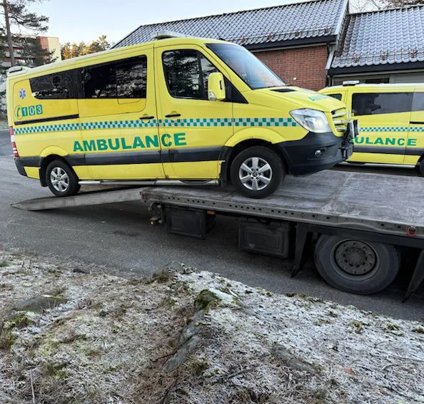En ambulanse på vei til Ukraina
