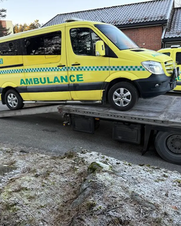 En ambulanse på vei til Ukraina