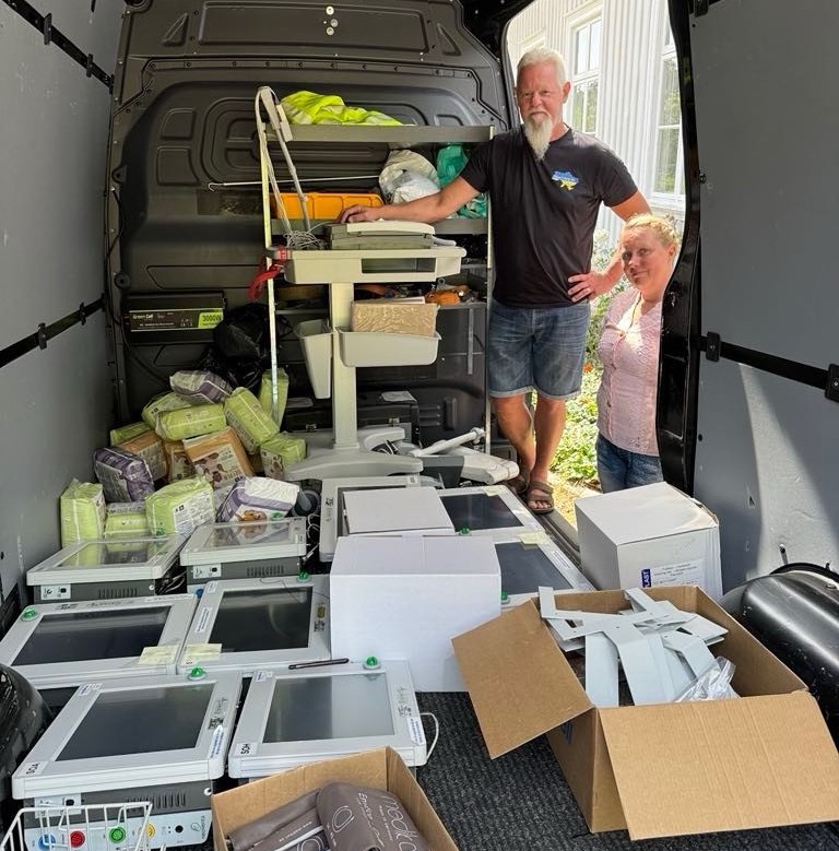 Utstyr fra Sykehuset Østfold på vei til Ukraina