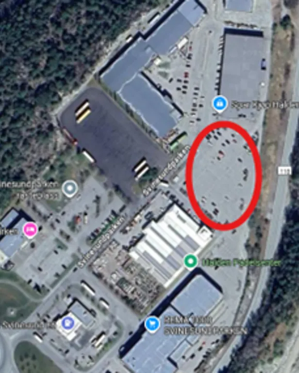 Kart over hvor helseekspressen stopper på Svinesundsparken