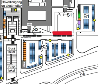 Kart over hvor helseekspressen stopper på Kalnes