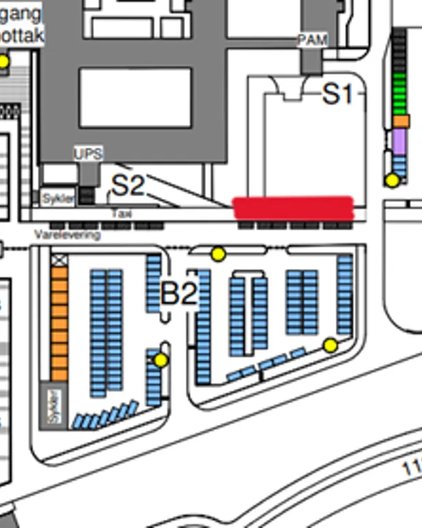 Kart over hvor helseekspressen stopper på Kalnes